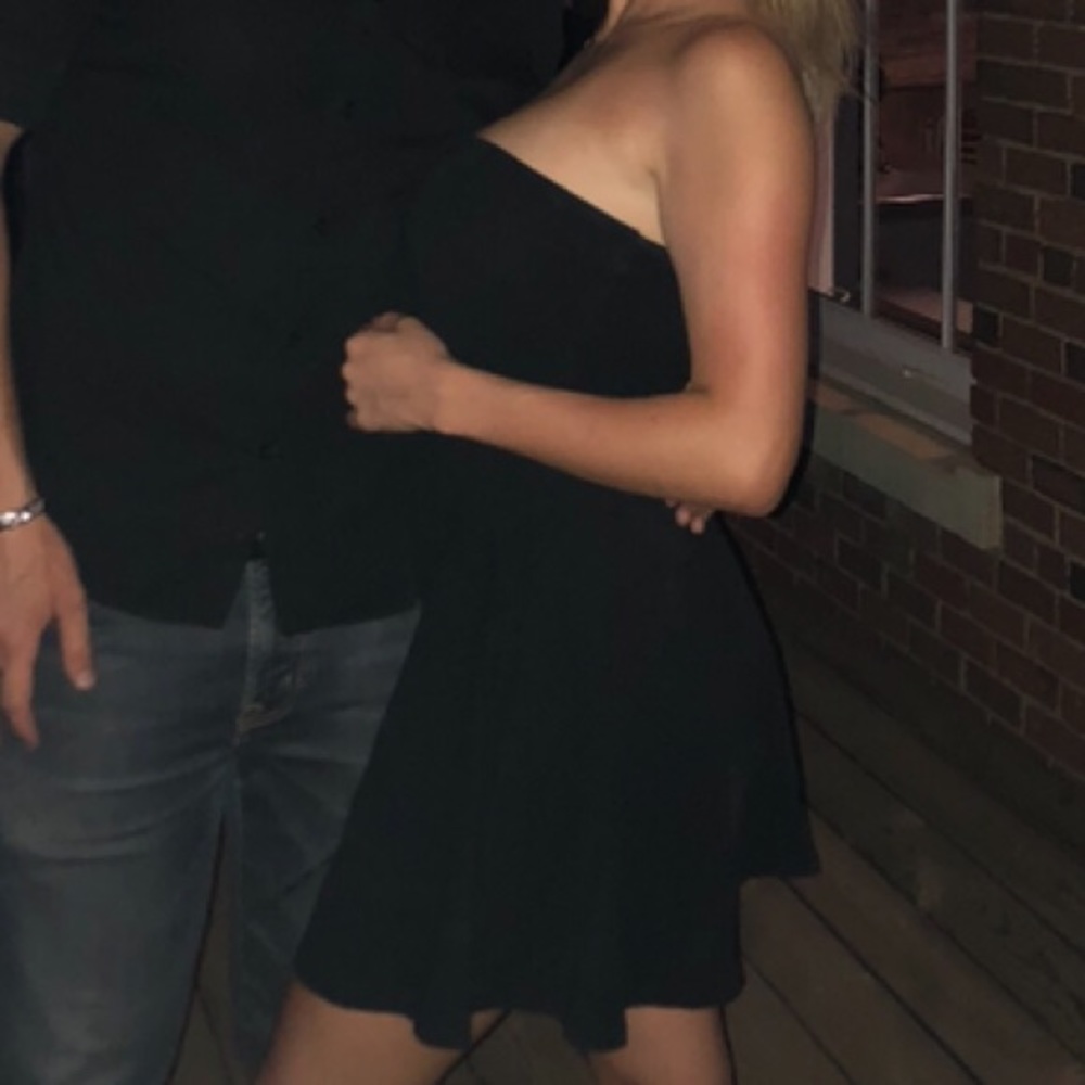 Express Black Strapless dress